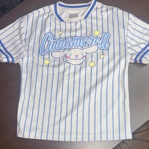 Hello kitty blue & white striped cinnamoroll jersey size S 6/7